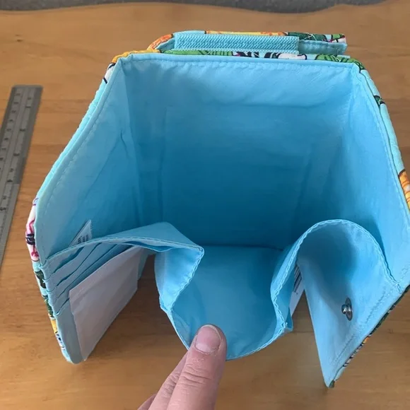 Vera Bradley RFID Protect Smartphone Wristlet Teal Yellow "Lemon Grove"  NEW - Picture 7 of 11